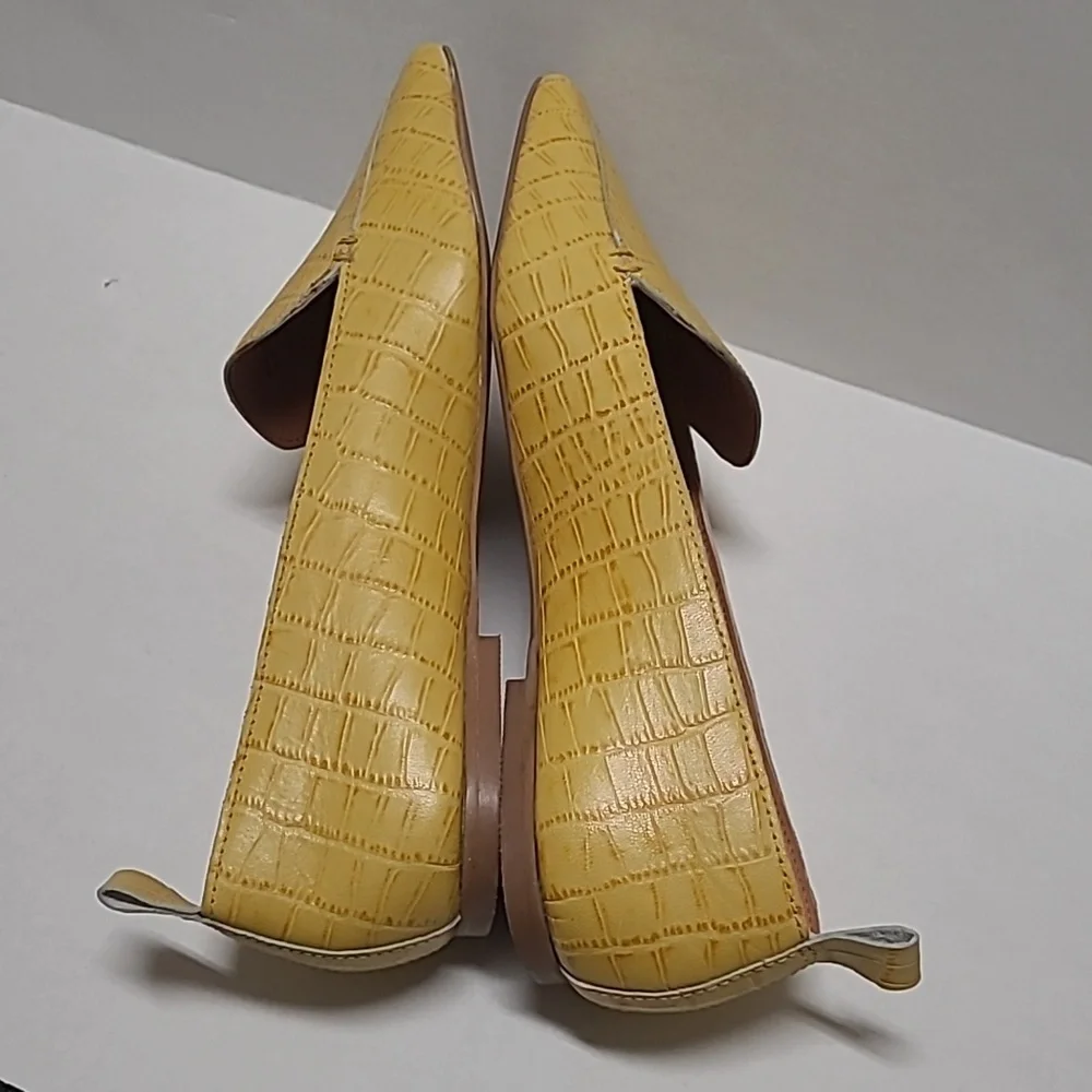 ASOS Yellow Croc-Embossed Loafers - Picture 4 of 8